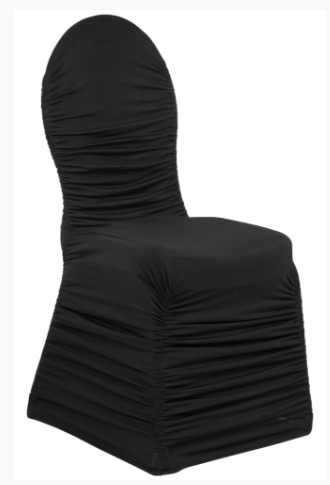 Ruched Black Spandex Chair Cover – $2.50